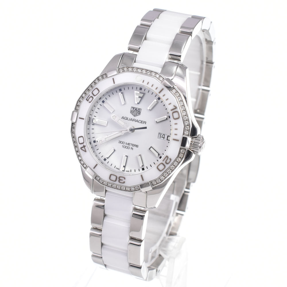 with paper TAG HEUER Aqua racer WAY131H white Dial Quartz Ladies
 Watch M#149880