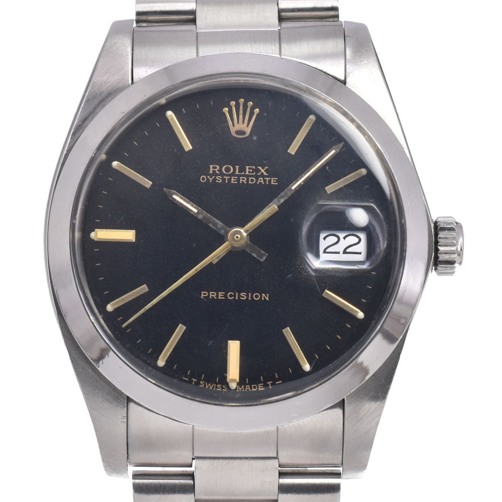 ROLEX Oyster Date Precision 6694 vintage Cal.1225 black Dial Hand Winding Men's
 Watch I#149894