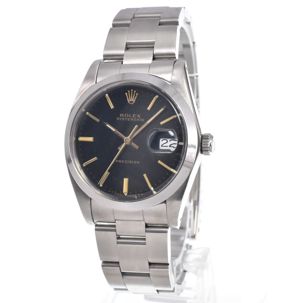 ROLEX Oyster Date Precision 6694 vintage Cal.1225 black Dial Hand Winding Men's
 Watch I#149894