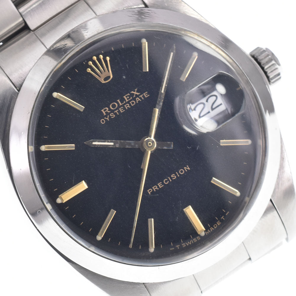 ROLEX Oyster Date Precision 6694 vintage Cal.1225 black Dial Hand Winding Men's
 Watch I#149894