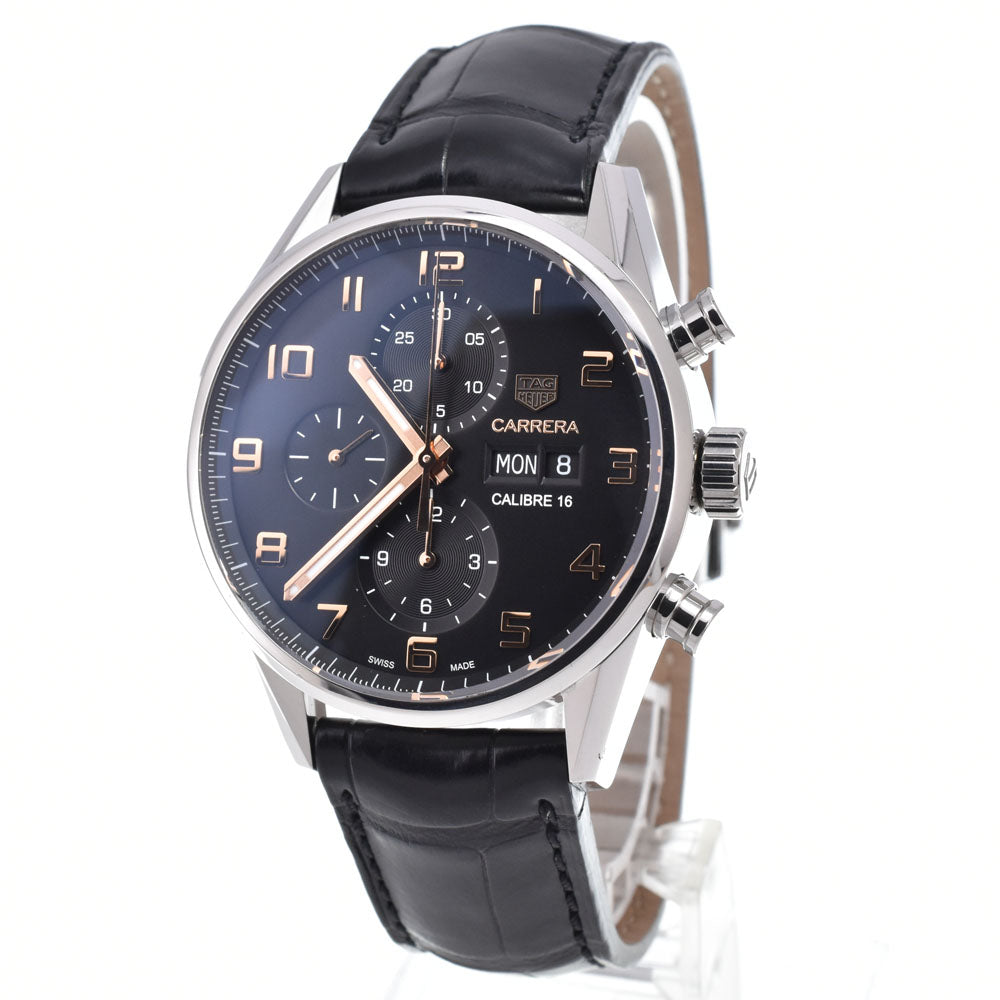 with paper TAG HEUER Carrera Caliber 16 CV2A1AB.FC6379 Chronograph day date black Dial Automatic Men's
 Watch G#149902