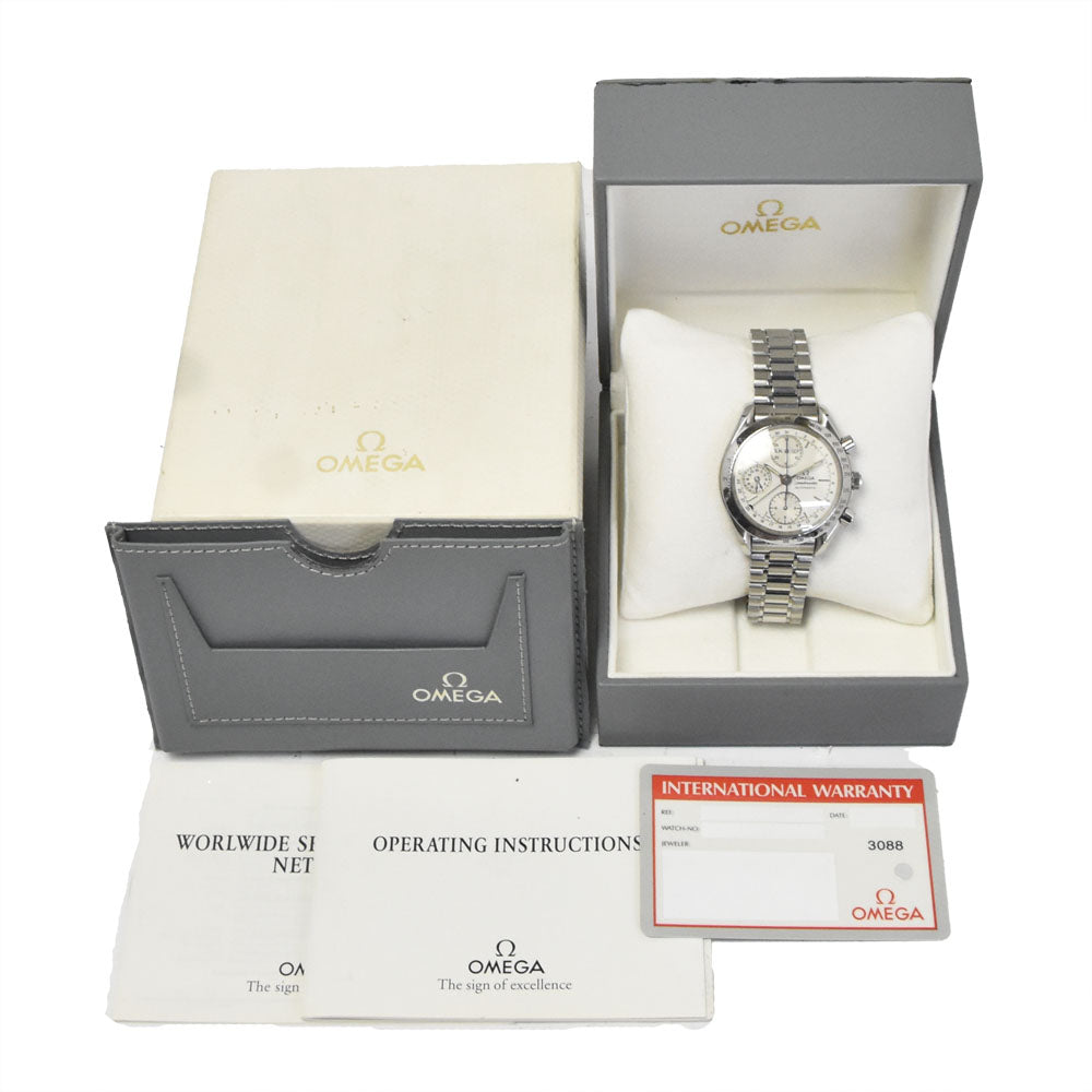 with paper OMEGA Speedmaster 3521.30 Triple calendar Silver Dial Automatic Men's
 Watch K#149907