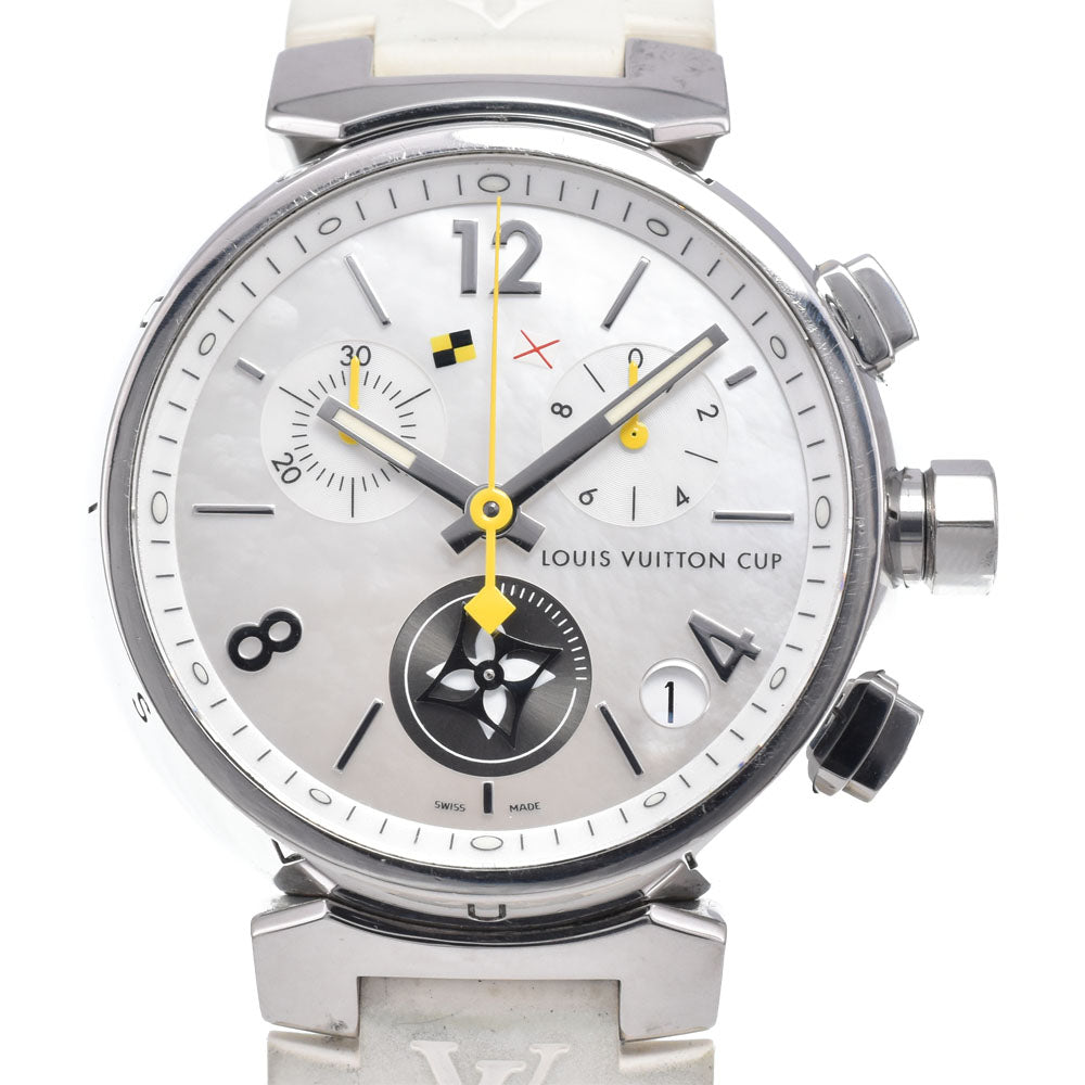 LOUIS VUITTON Tambour Lovely Cup Q11BA Chronograph Date White shell Dial Quartz Men's
 Watch G#149918