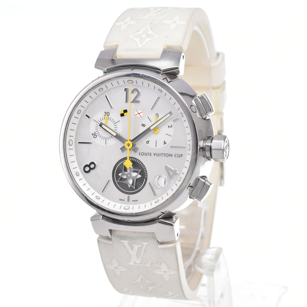 LOUIS VUITTON Tambour Lovely Cup Q11BA Chronograph Date White shell Dial Quartz Men's
 Watch G#149918