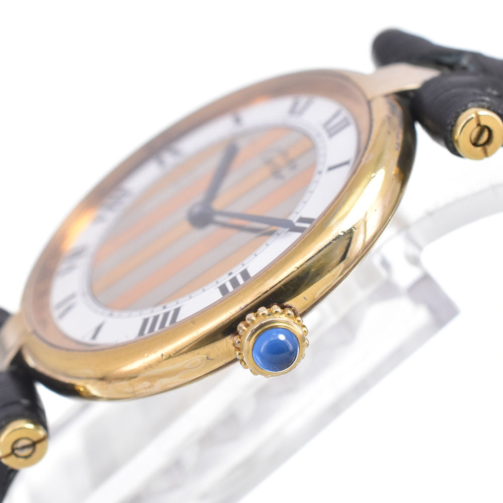 with paper CARTIER Must Vendome Vermeil 590003 vintage Trinity/White Dial Quartz Unisex
 Watch G#149927