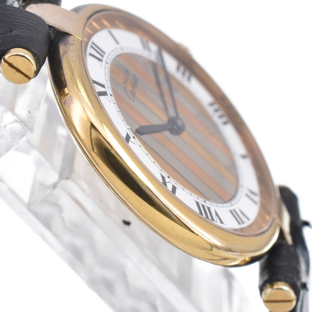 with paper CARTIER Must Vendome Vermeil 590003 vintage Trinity/White Dial Quartz Unisex
 Watch G#149927