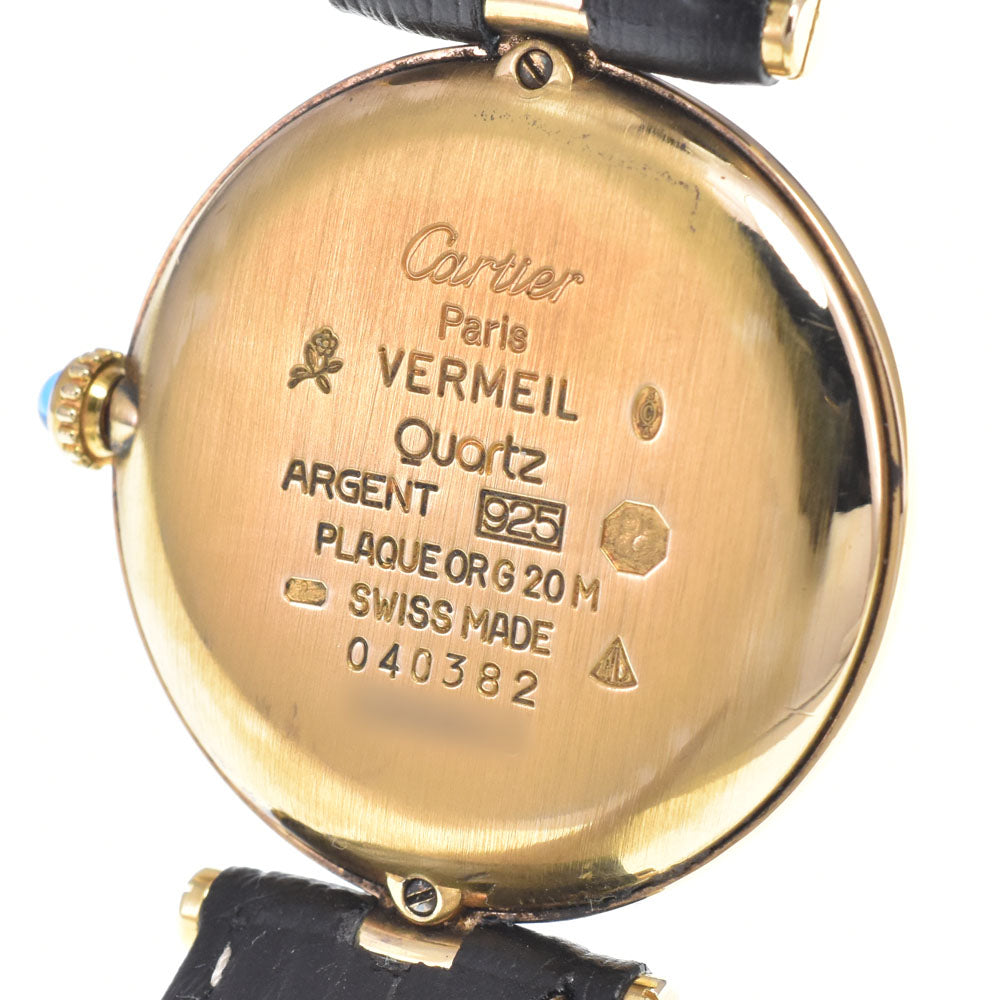 with paper CARTIER Must Vendome Vermeil 590003 vintage Trinity/White Dial Quartz Unisex
 Watch G#149927