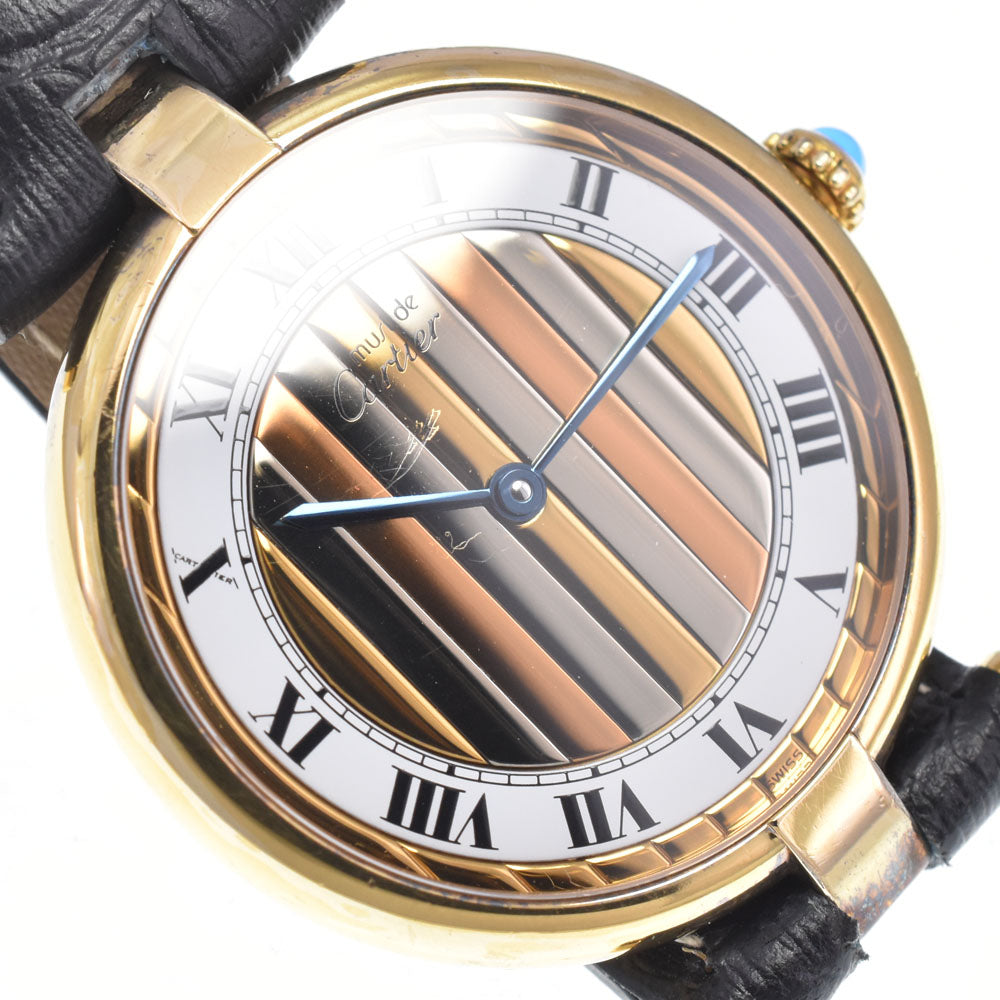 with paper CARTIER Must Vendome Vermeil 590003 vintage Trinity/White Dial Quartz Unisex
 Watch G#149927