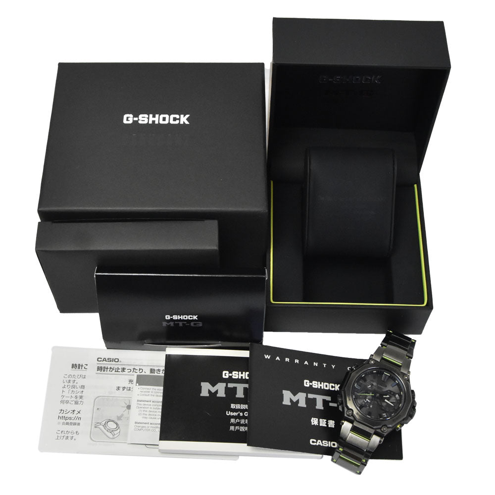 with paper CASIO G-SHOCK MT-G MTG-B2000SKZ-1AJR SANKUANZ model black Dial Radio Sync Solar Men's
 Watch E#149929