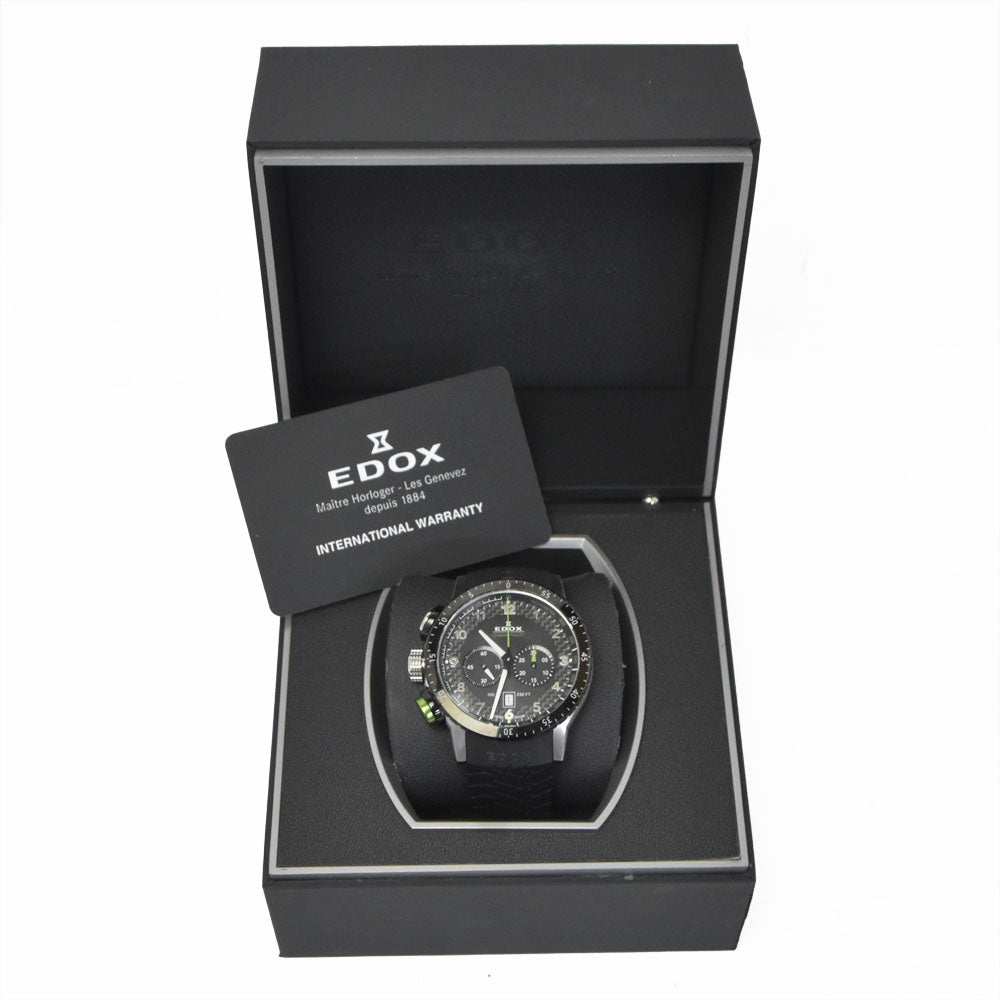 with paper EDOX Chrono Rally 1 10305-3NV-NV Chronograph Date black Dial Quartz Men's
 Watch G#149930