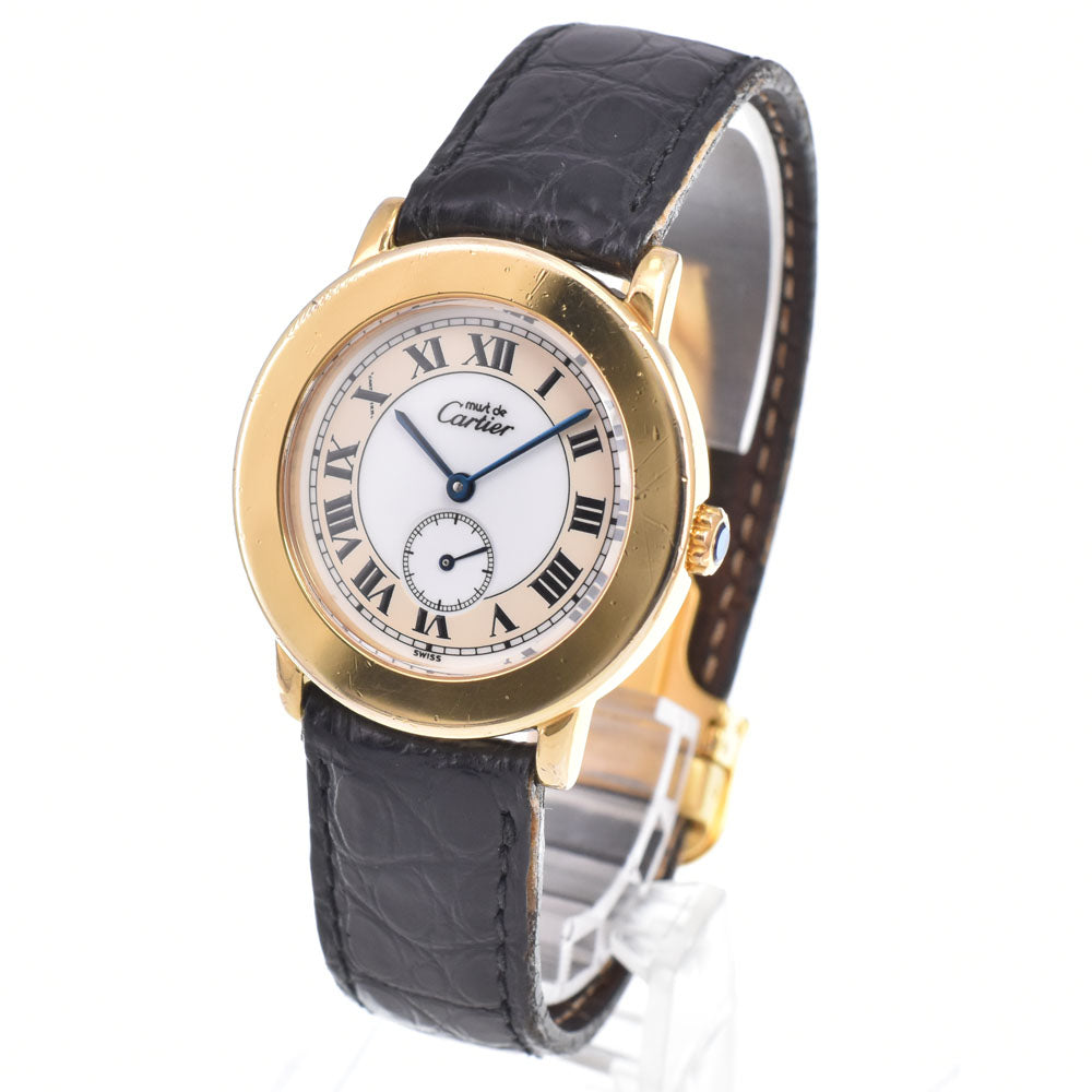 with paper CARTIER Mastrond LM W100 Small second white Dial Quartz Ladies
 Watch E#149955