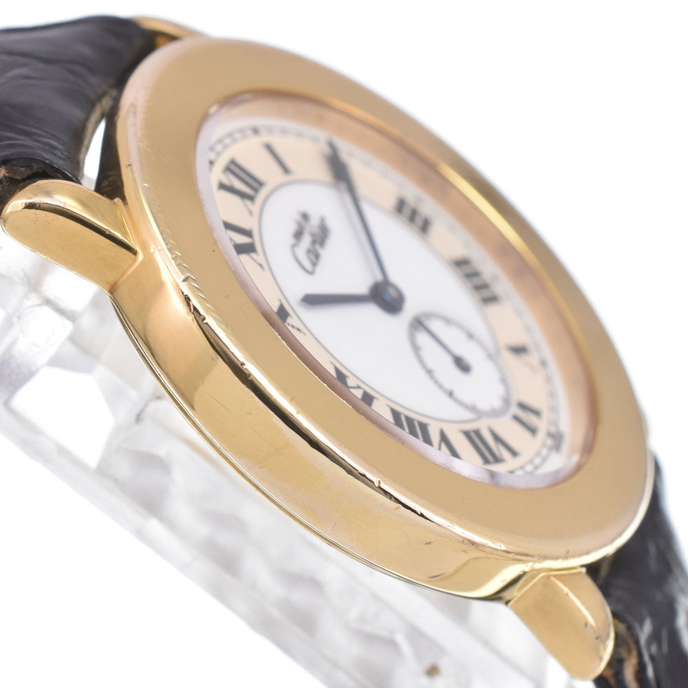 with paper CARTIER Mastrond LM W100 Small second white Dial Quartz Ladies
 Watch E#149955
