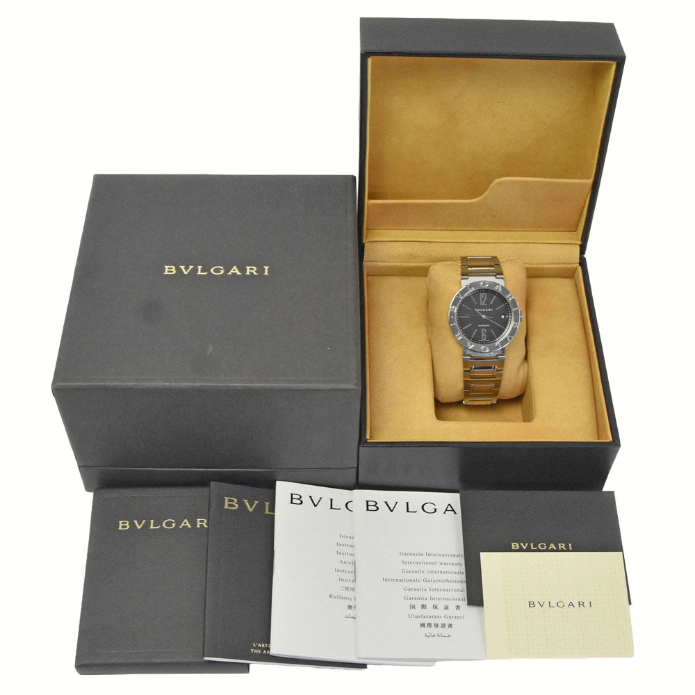 with paper BVLGARI Bvlgari Bvlgari BB38SS AUTO Date black Dial Automatic Men's
 Watch G#149959