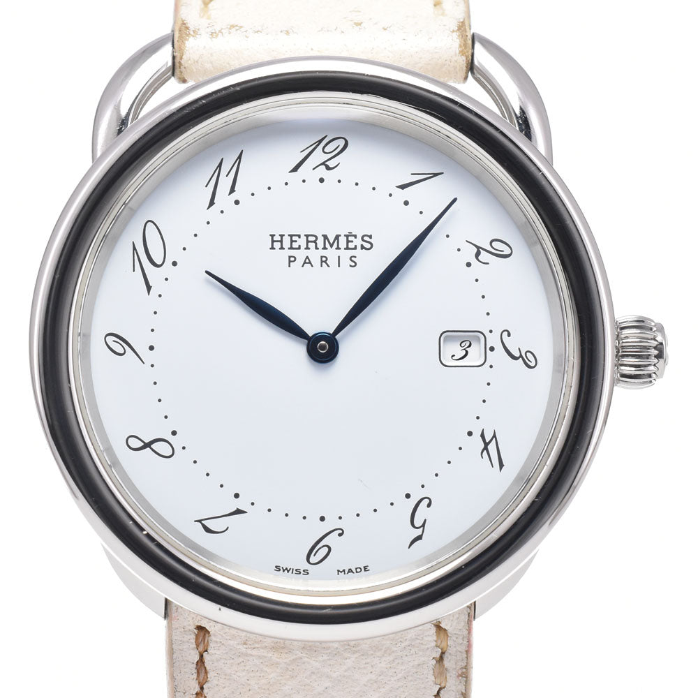 HERMES Arceau AR5.710 Date white Dial Quartz Men's Watch G#149962