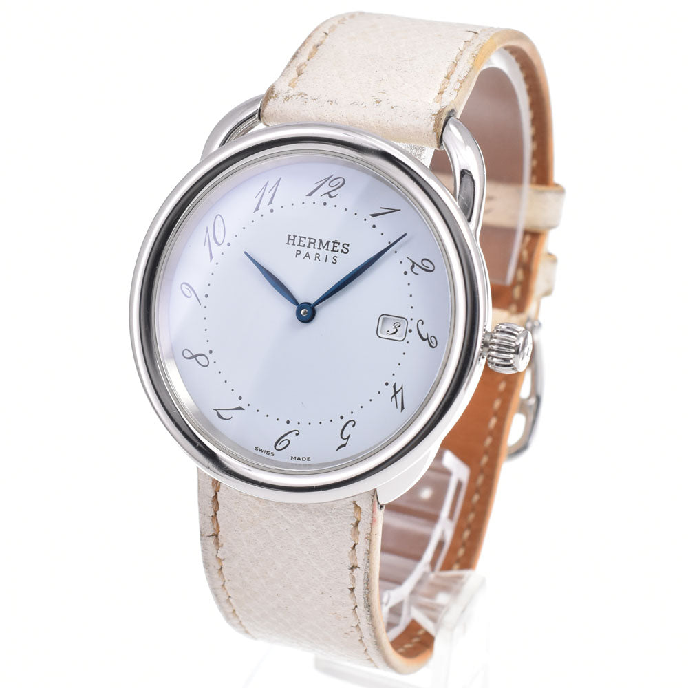 HERMES Arceau AR5.710 Date white Dial Quartz Men's Watch G#149962