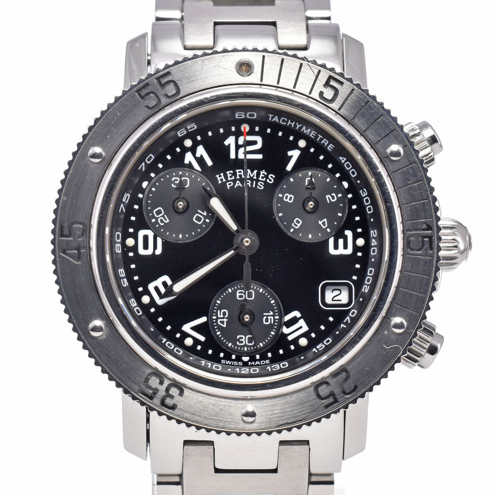 with paper HERMES Clipper diver CL2.310 Chronograph Date black Dial Quartz Ladies
 Watch G#149967