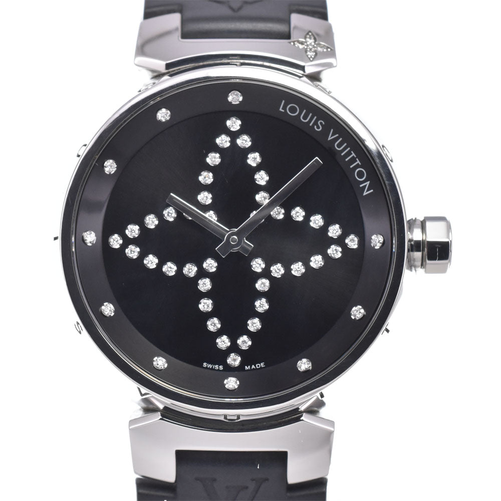 LOUIS VUITTON Tambour Q13M1 diamond black Dial Quartz Ladies
 Watch G#149982