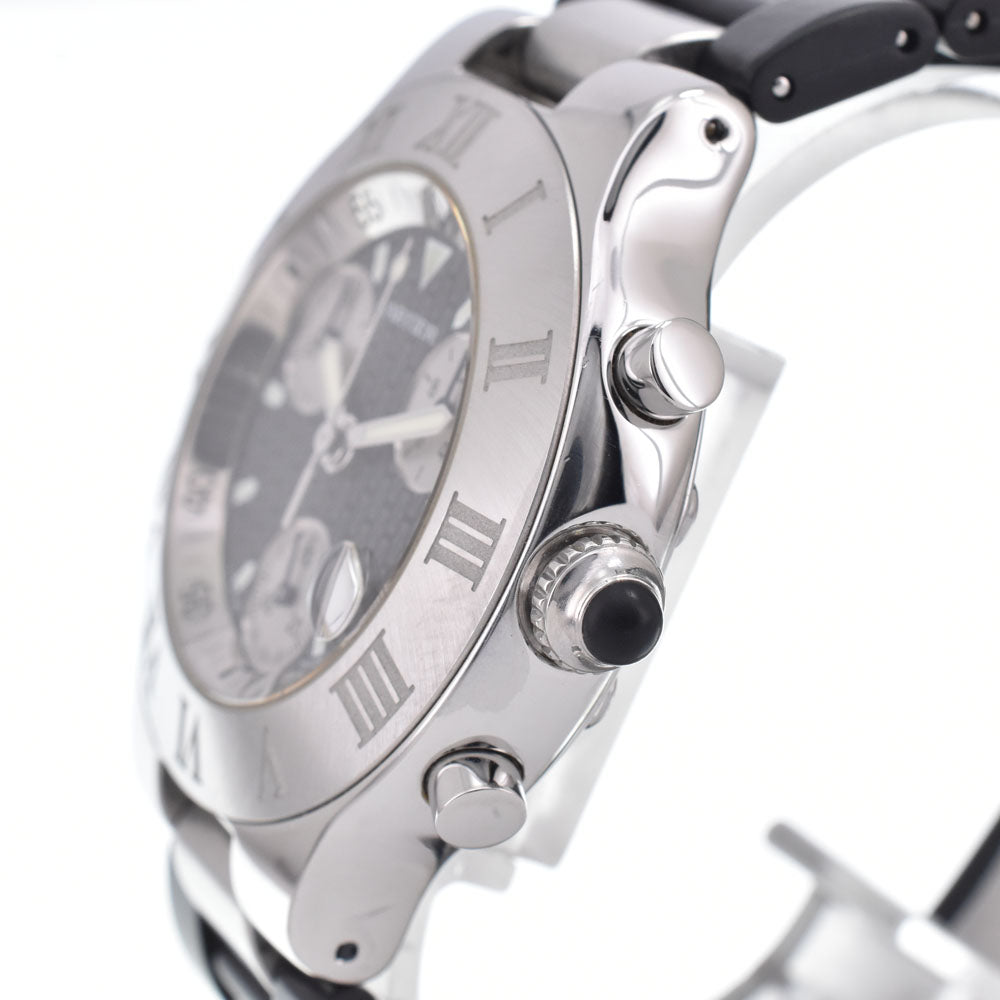 CARTIER Must21 CHRONOSCAPH LM W10125U2 Chronograph Date Black / Silver Dial Quartz Men's
 Watch H#149986