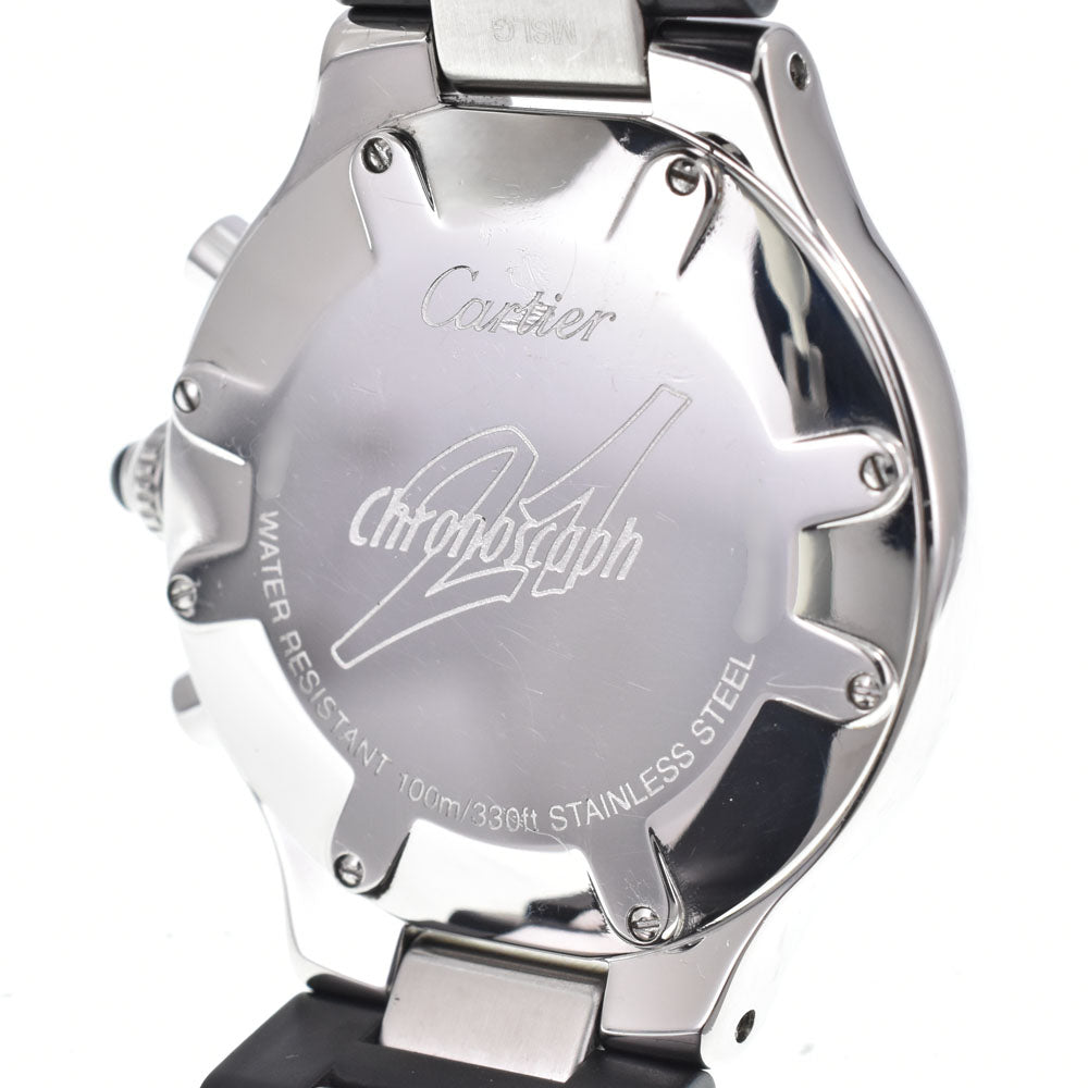 CARTIER Must21 CHRONOSCAPH LM W10125U2 Chronograph Date Black / Silver Dial Quartz Men's
 Watch H#149986