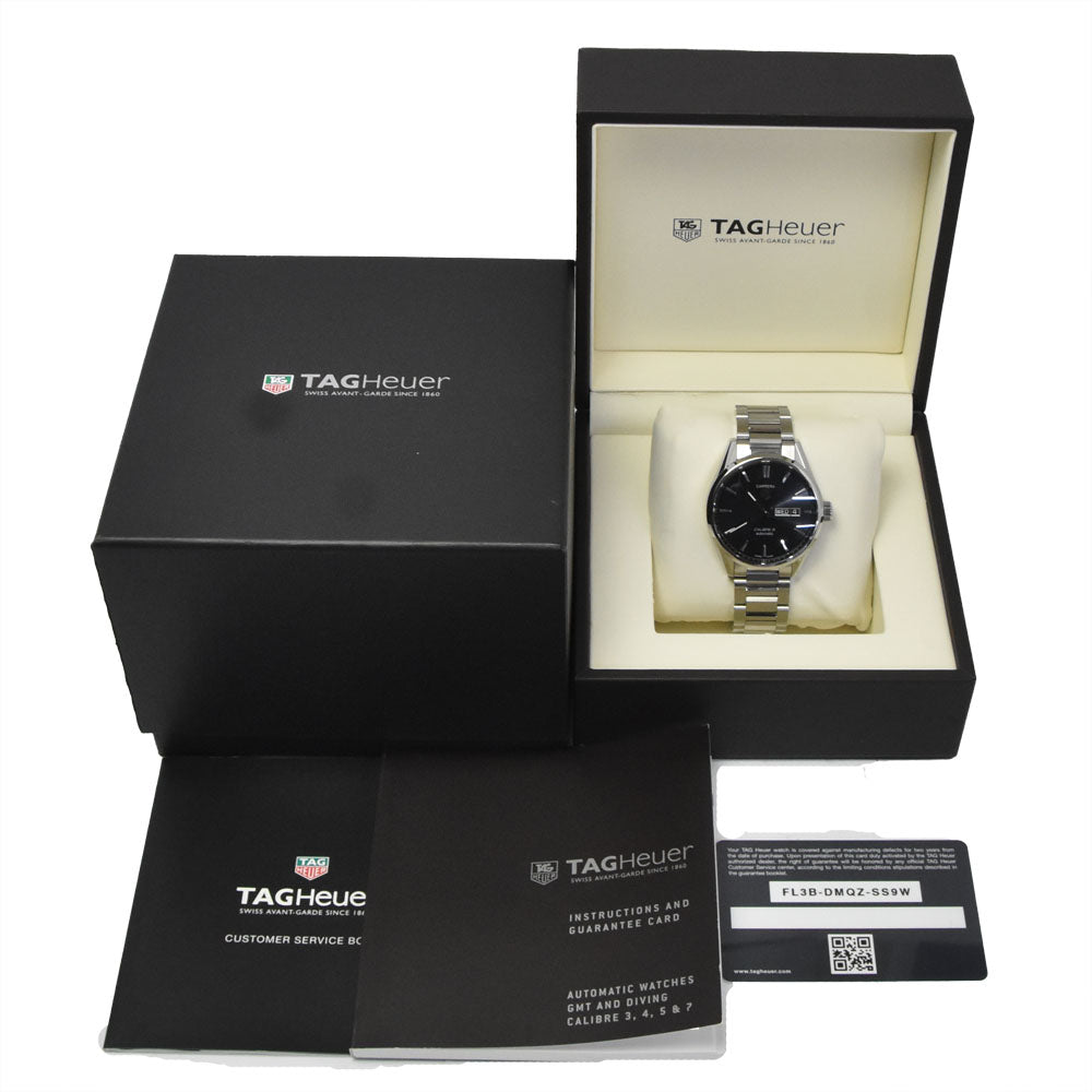 with paper TAG HEUER Carrera Caliber 5 WAR201A-1 Day date black Dial Automatic Men's
 Watch J#149996