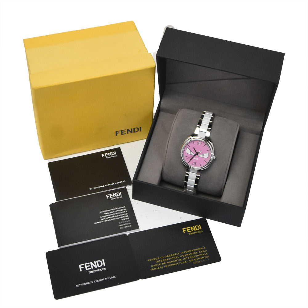 with paper FENDI Bugs monster 21000M 2P diamond pink Dial Quartz Ladies
 Watch J#150001
