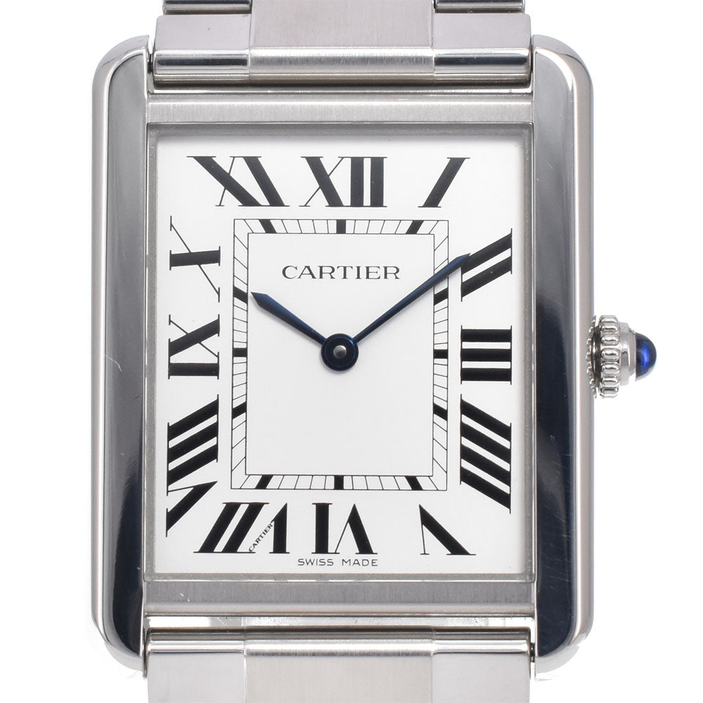 with paper CARTIER Tank solo W5200014 Silver Dial Quartz Men's
 Watch I#150010
