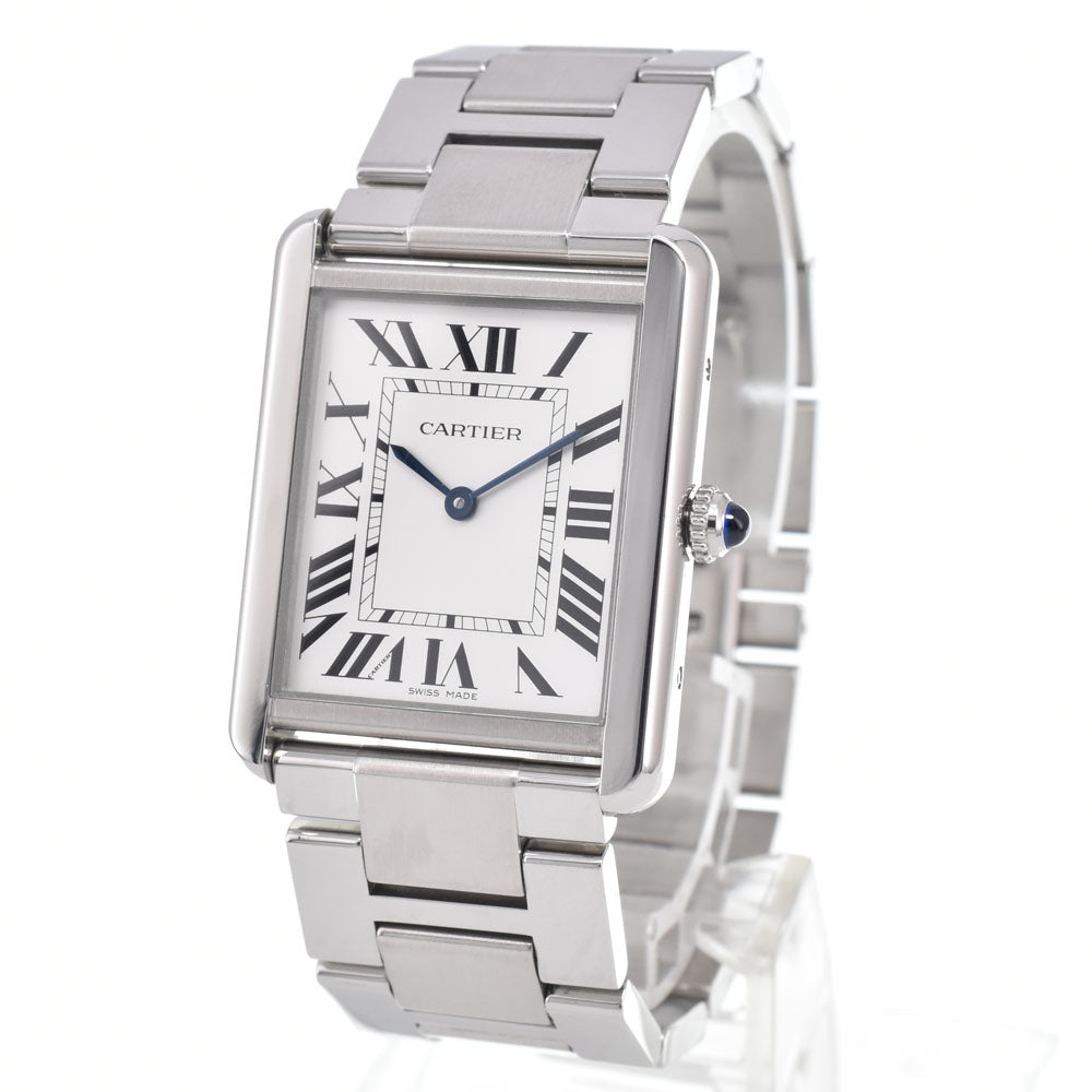 with paper CARTIER Tank solo W5200014 Silver Dial Quartz Men's
 Watch I#150010