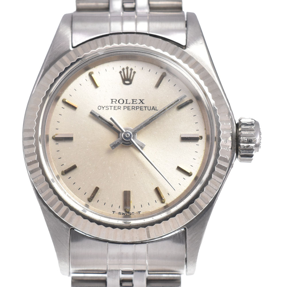 ROLEX Oyster perpetual 6619 Cal.1160 Silver Dial Automatic Ladies
 Watch J#150012
