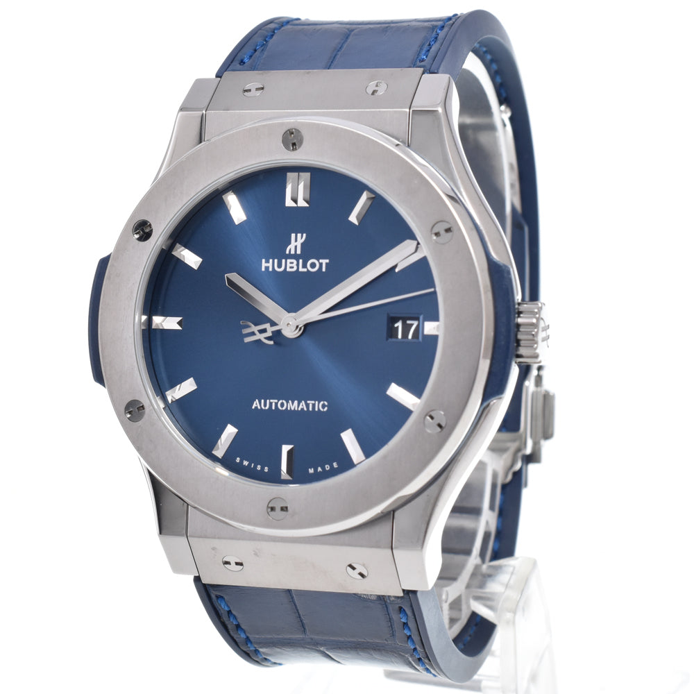 with paper HUBLOT Classic fusion 511.NX.7170.LR blue Dial Automatic Men's
 Watch O#150015