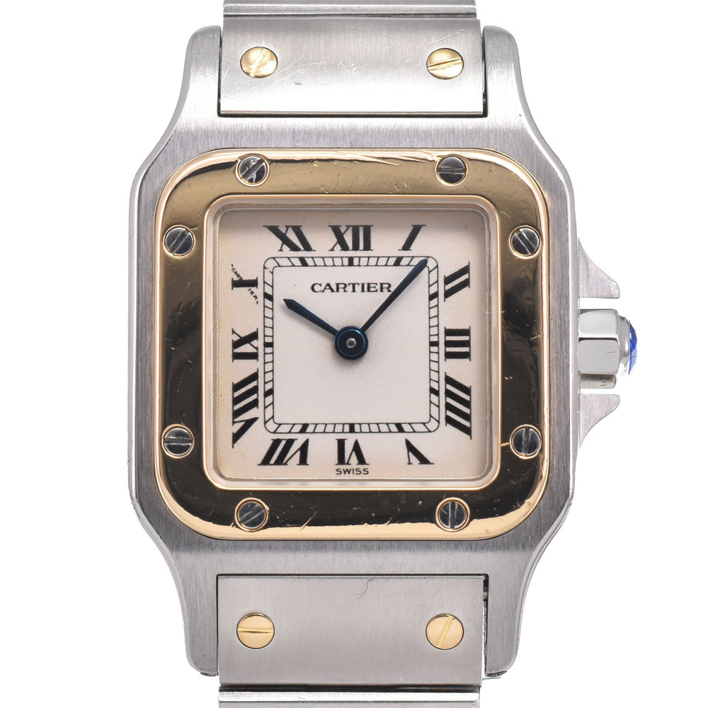 with paper CARTIER Santos Galve SM W20012C4 Stainless Steel/K18YG Ivory Dial Quartz Ladies
 Watch L#150018
