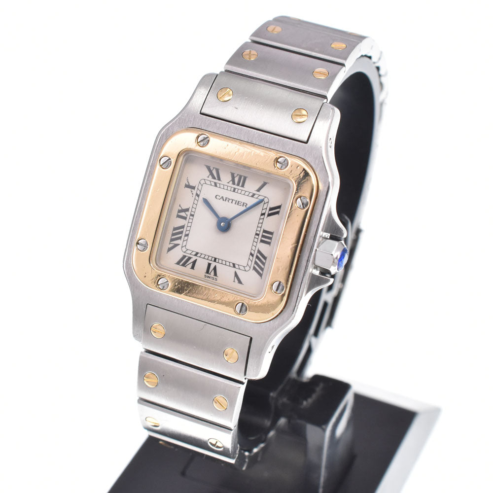 with paper CARTIER Santos Galve SM W20012C4 Stainless Steel/K18YG Ivory Dial Quartz Ladies
 Watch L#150018