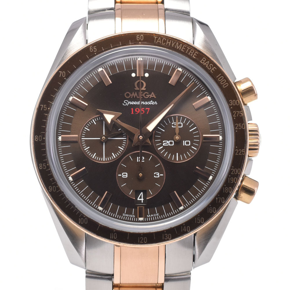 with paper OMEGA Speedmaster Broad Arrow 1957 321.90.42.50.13.001 Co-Axial Brown Dial Automatic Men's
 Watch J#150022