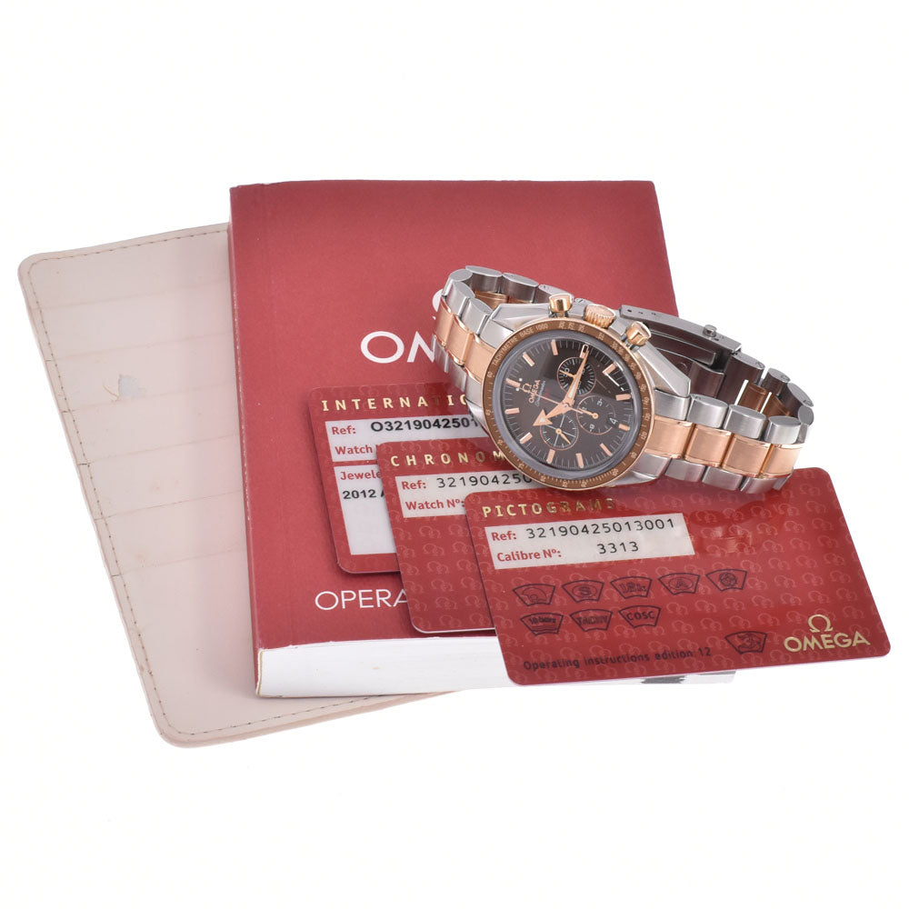 with paper OMEGA Speedmaster Broad Arrow 1957 321.90.42.50.13.001 Co-Axial Brown Dial Automatic Men's
 Watch J#150022