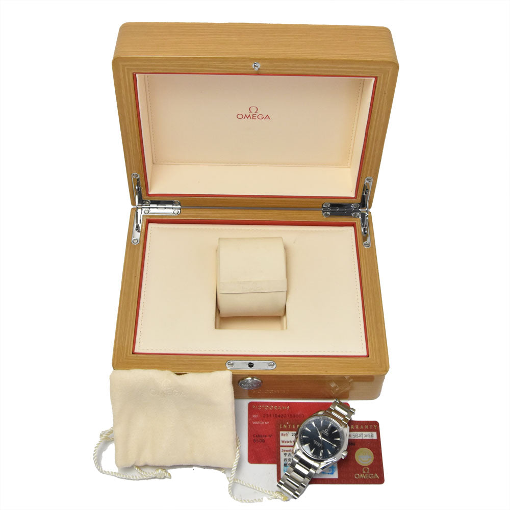 with paper OMEGA Seamaster Aqua Terra 231.10.42.21.03.003 Date CO-AXIAL blue Dial Automatic Men's
 Watch J#150027