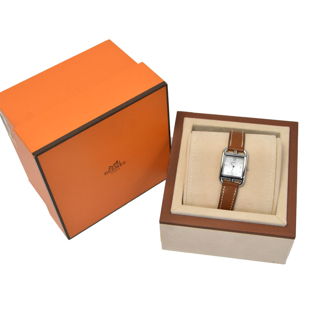 HERMES Cape Cod CC1.210a 8P diamond White shell Dial Quartz Ladies
 Watch J#150041