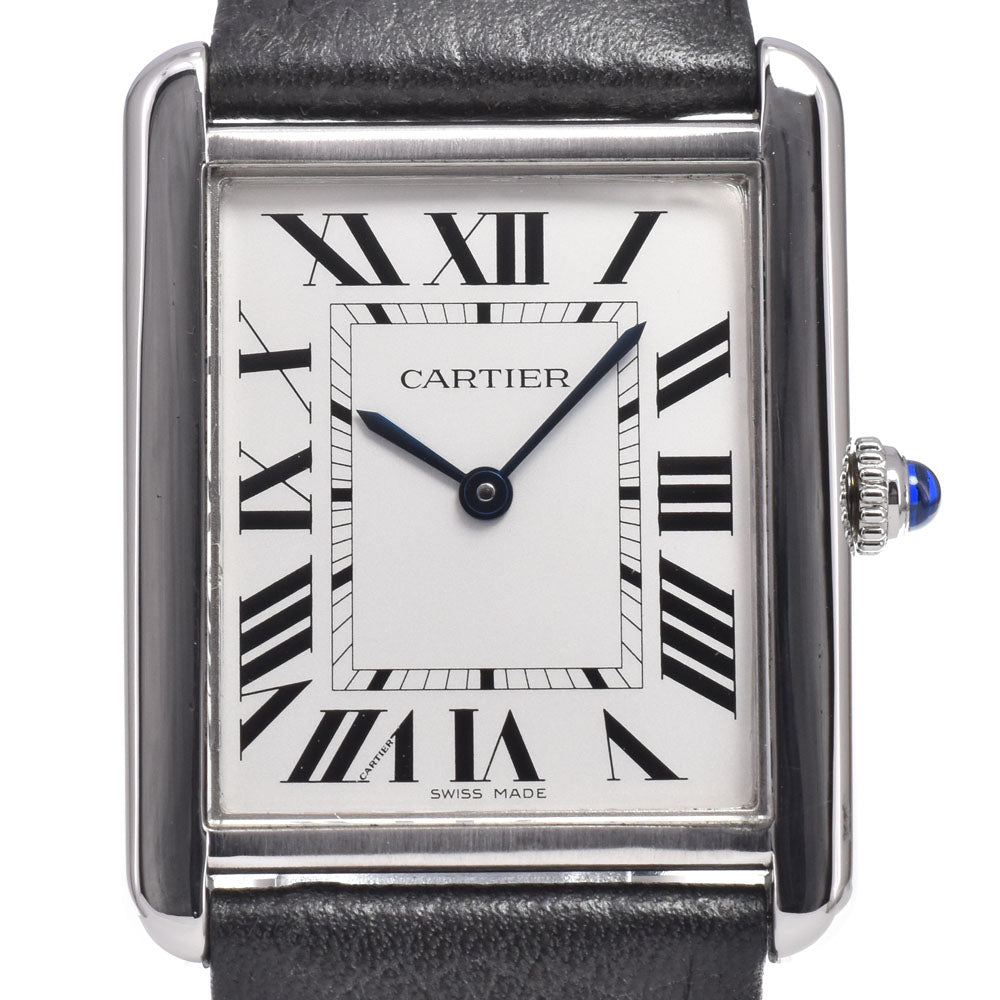 with paper CARTIER Tank solo LM WSTA0028 Silver Dial Quartz Men's
 Watch J#150048