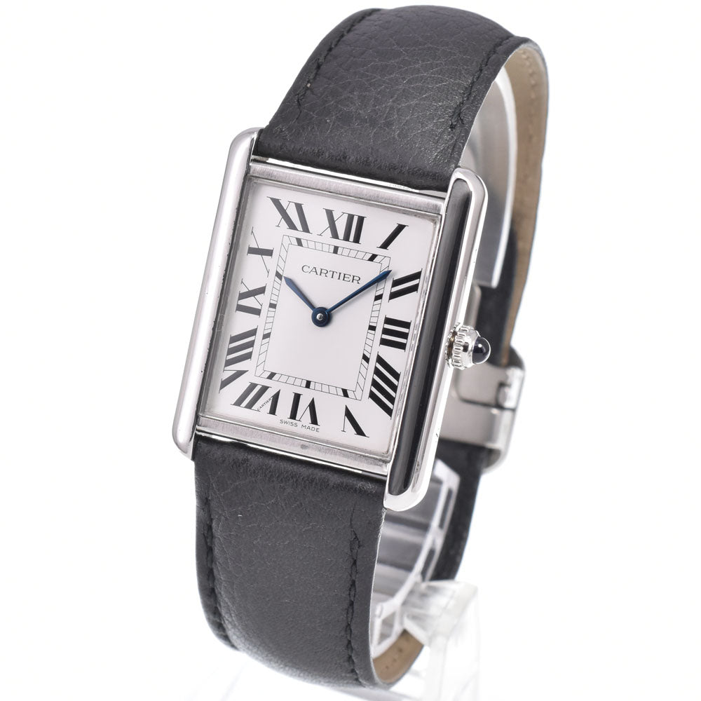 with paper CARTIER Tank solo LM WSTA0028 Silver Dial Quartz Men's
 Watch J#150048
