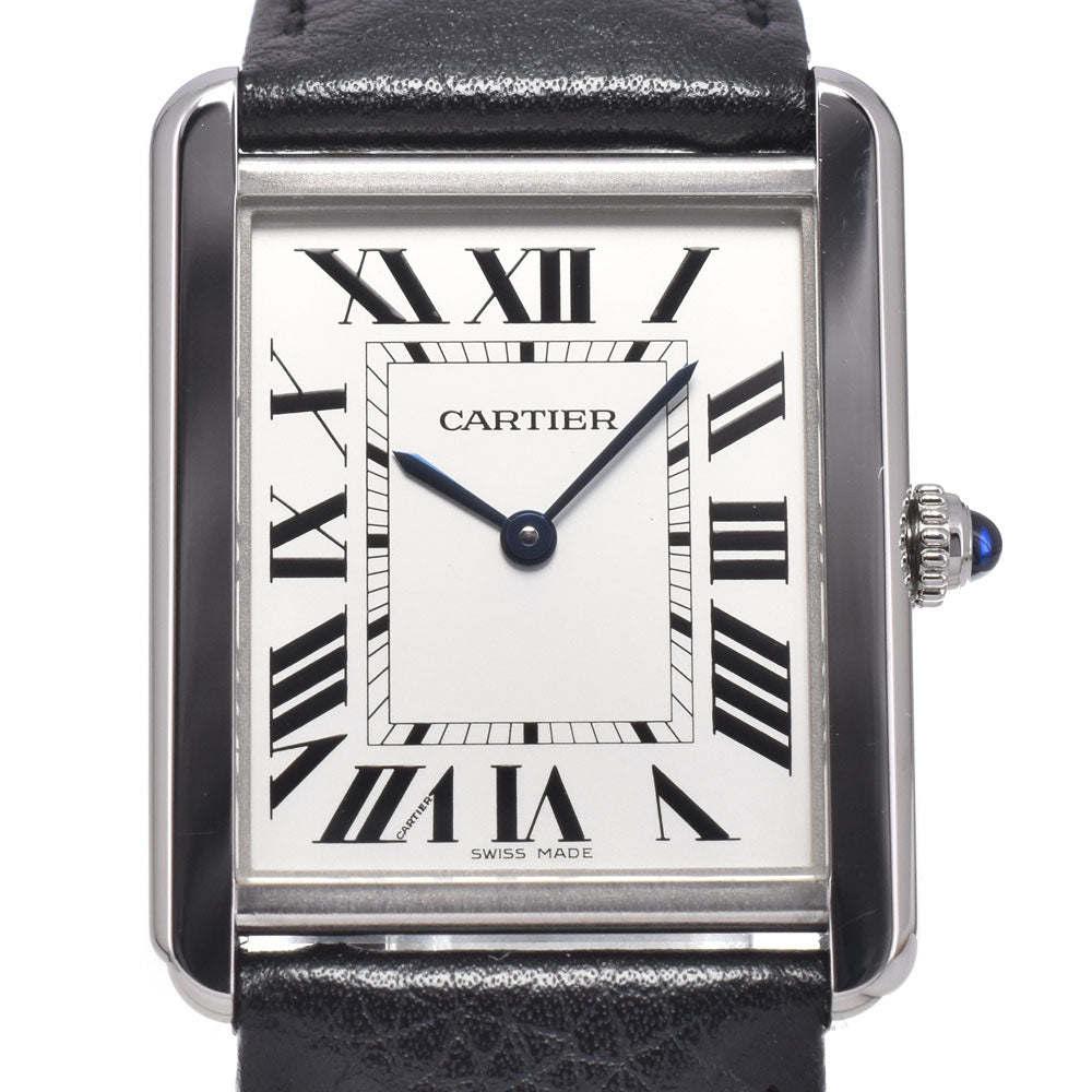 with paper CARTIER Tank solo LM WSTA0028 Silver Dial Quartz Men's
 Watch J#150050