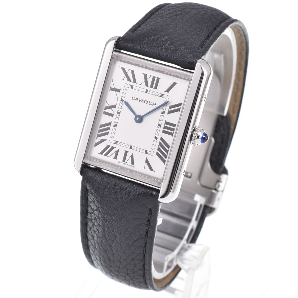 with paper CARTIER Tank solo LM WSTA0028 Silver Dial Quartz Men's
 Watch J#150050