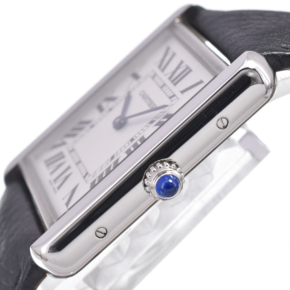 with paper CARTIER Tank solo LM WSTA0028 Silver Dial Quartz Men's
 Watch J#150050