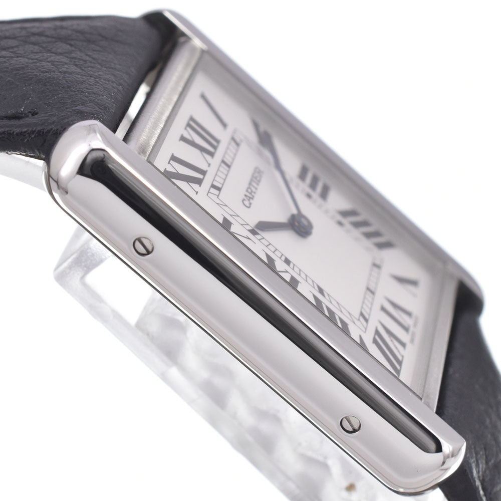 with paper CARTIER Tank solo LM WSTA0028 Silver Dial Quartz Men's
 Watch J#150050