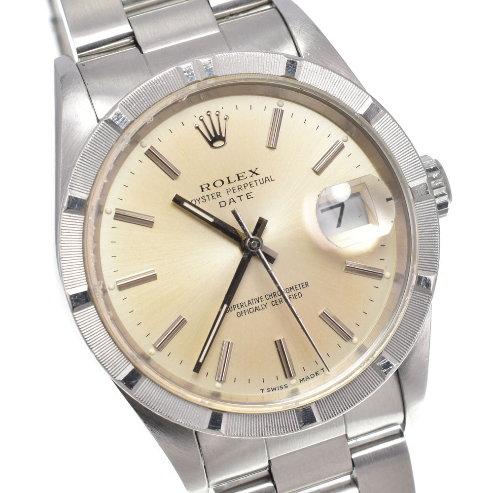 ROLEX Oyster perpetual date 15210 vintage Cal.3135 Silver Dial Automatic Men's
 Watch I#150051