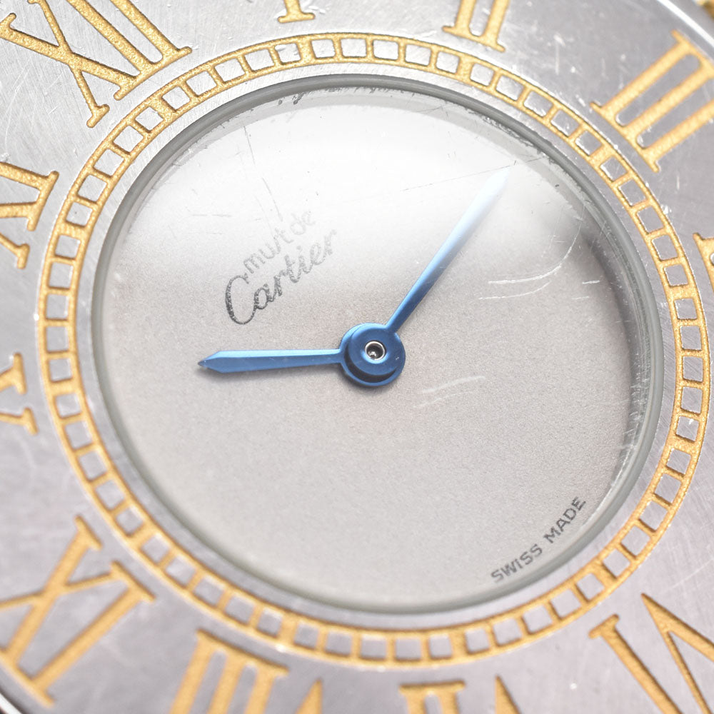 CARTIER Must21 LM Stainless Steel/Gold Plated Ivory Dial Quartz Men's
 Watch J#150070
