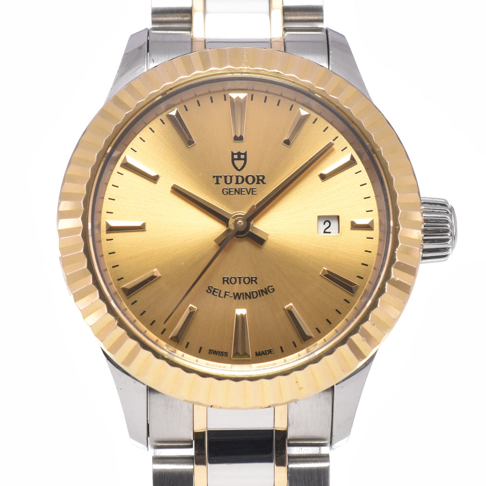 with paper TUDOR style 12113 Stainless Steel/K18YG gold Dial Automatic Ladies
 Watch J#150076