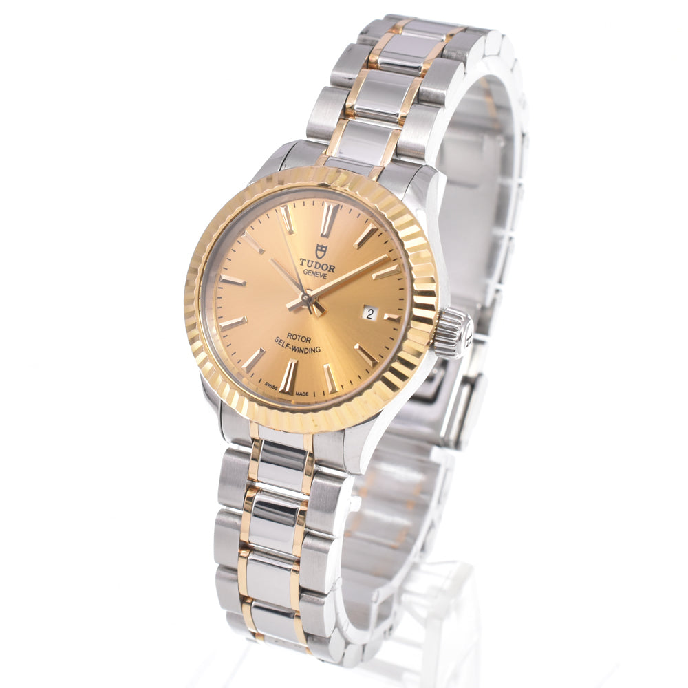 with paper TUDOR style 12113 Stainless Steel/K18YG gold Dial Automatic Ladies
 Watch J#150076