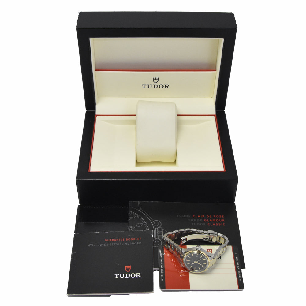 with paper TUDOR style 12103 black Dial Automatic Ladies
 Watch J#150077