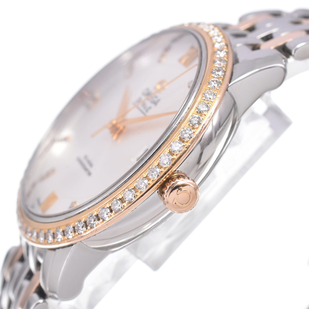 with paper OMEGA De Ville Prestige 424.25.37.20.52.001 Stainless Steel/K18RG Diamond Silver Dial Automatic Men's
 Watch J#150079