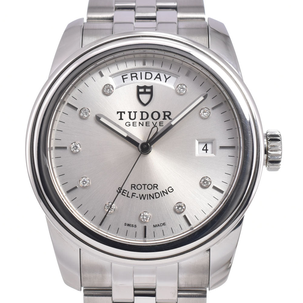 with paper TUDOR Glamor Day Date 56000 10P diamond Silver Dial Automatic Men's
 Watch I#150084