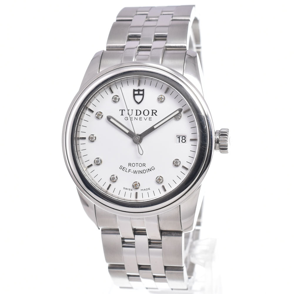 TUDOR Grammar Date 55000 10P Diamond Date white Dial Automatic Men's
 Watch I#150091