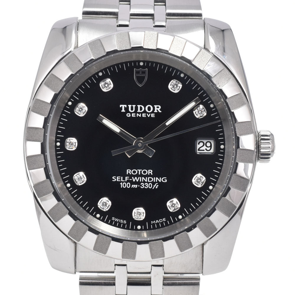 TUDOR Classic Date 21010 10P diamond black Dial Automatic Men's
 Watch K#150095